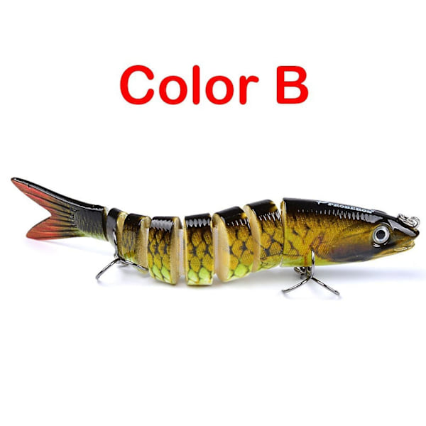 Fiskebete Multi-Joint Fiskefiske Kit Långsamt Sjunkande Realistisk Simning Fiskebete Färskvatten och Saltvatten Crankbait för Bass Öring Bass Fiskebete -GSL FF ZD 7