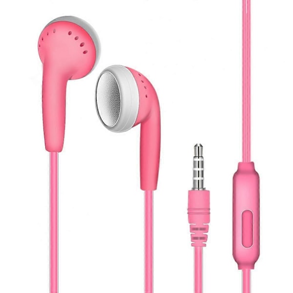 Sport Øretelefoner Trådløs Bass 3.5mm Øretelefon Ørepropp Med Mikrofon 3.5mm Jack Hodetelefon For Smarte Mobiltelefoner Trådkontroll Volum pink