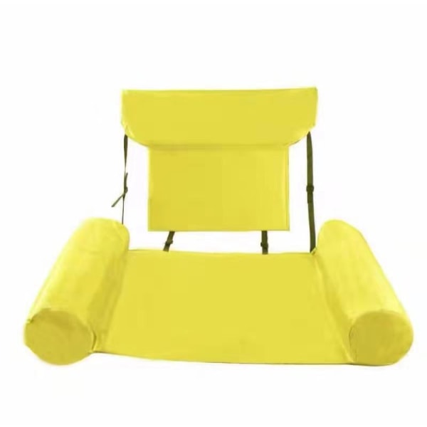 Oppblåsbart flytende svømmebasseng hengende nett sammenleggbart stripet flytende drenering øvre klemnett lounge stol oppblåsbar flytende seng Sofa yellow With foam board