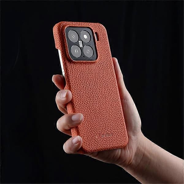 MELKCO Kompatibelt magnetisk etui til Xiaomi 15 i ægte okselæder + PC-bagside green