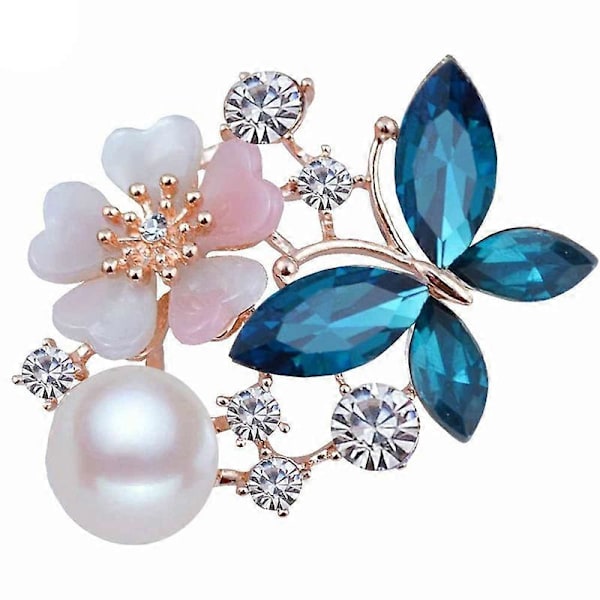Högkvalitativ Bröstnål 5 Färger Vacker Brosch rose gold   blue