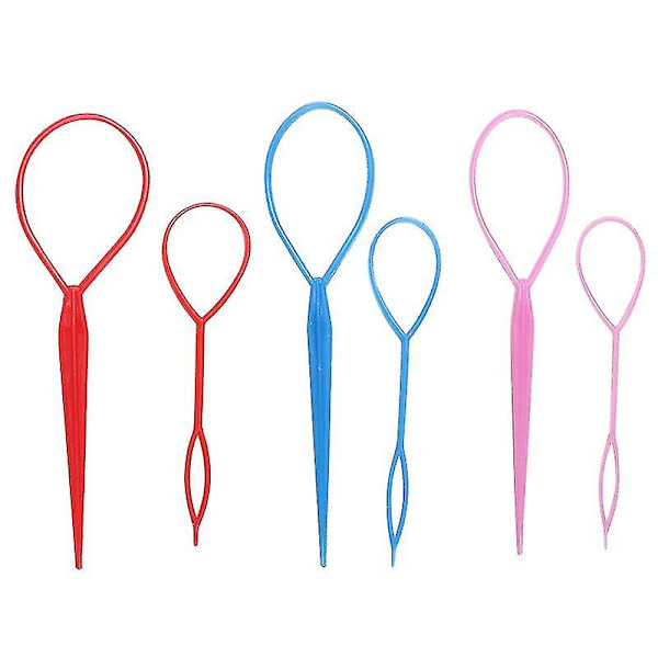 1 par 2 stk kvinner jenter hestehale skaperen plast sløyfe hestehale klips hår flette tilbehør maker hår styling verktøy -GSL a144