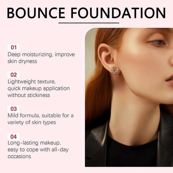 Peptide Bounce Balm Foundation Långvarig Full Täckning Concealer Täcker Fläckar Ljusgörande Oljekontroll Makeup Bascreme Ivory