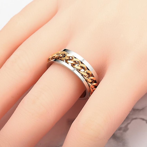Angst Ring Kompatibel Mænd Kvinder Rustfrit Stål Titanium Stål Aftagelig Kæde Ringe Cool Spinner Ringe  Ring (få den) 13