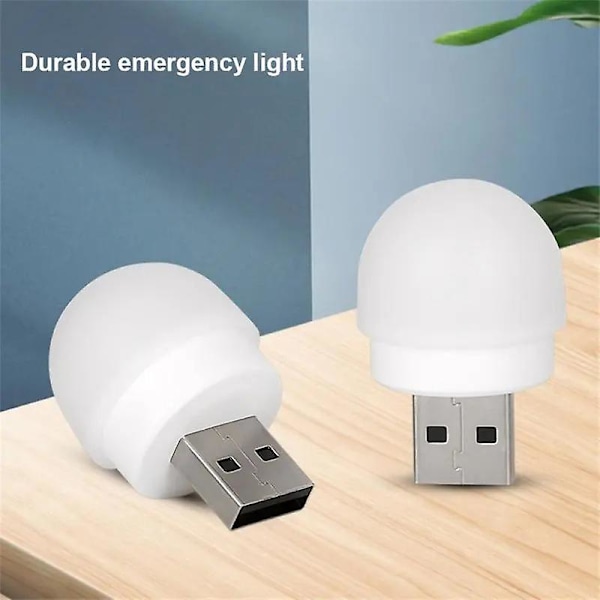 USB LED-pære 3W Bærbar LED-lampe 5V Boklys Energibesparende Nødlampe Utendørs Campinglys Innendørs Leselys 03 white