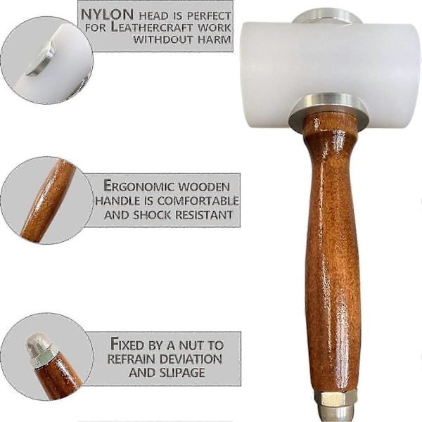 Läder Carving Nylon Hammare Klubba Kohud Sömnad, Diy Läderhantverk - Dd -JRDG