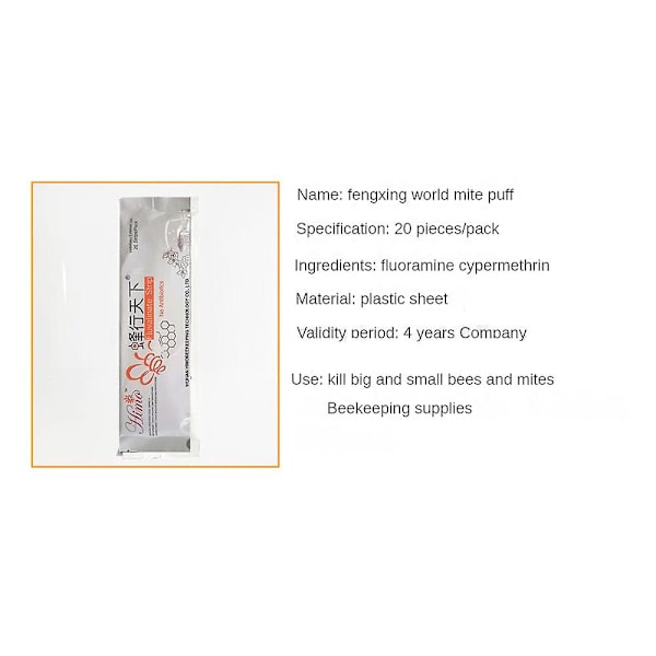 20-100 st Bee Mite Akaricid Remsa Bikupa Varroa Mite Killer Skadedjursbekämpning 40pcs