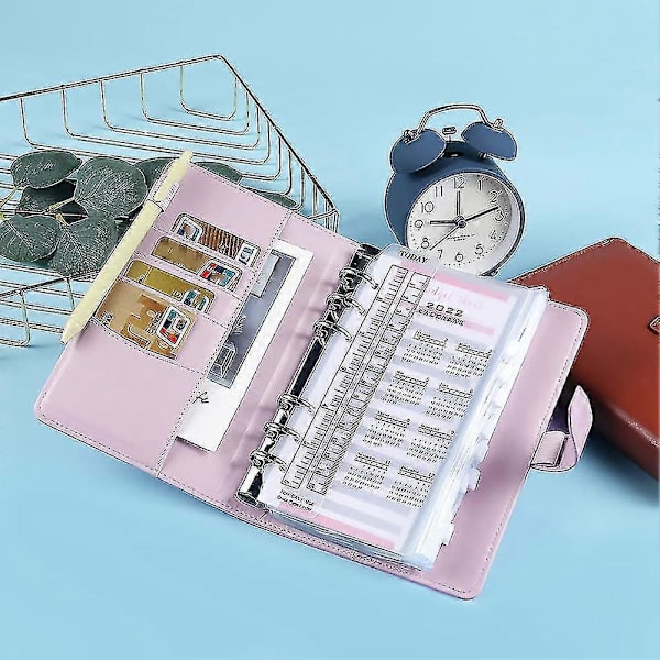 A6 Penge Budget Ringbind -organiser Binder Med Lommer, Kontant Stopning Budget Tegnebog Planlægger Binder Til Kontantbesparelse B -CHN
