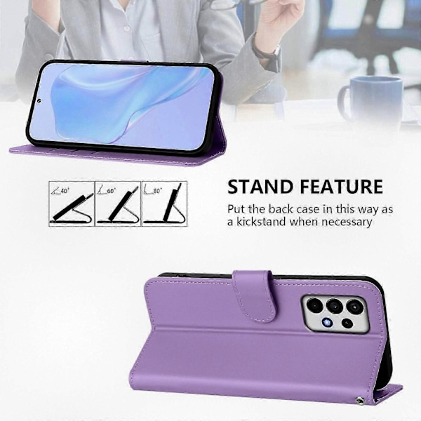 Pehmeä PU-suojakuori Samsung Galaxy A52 4G 5G A52s 5G -älypuhelimelle lavender purple