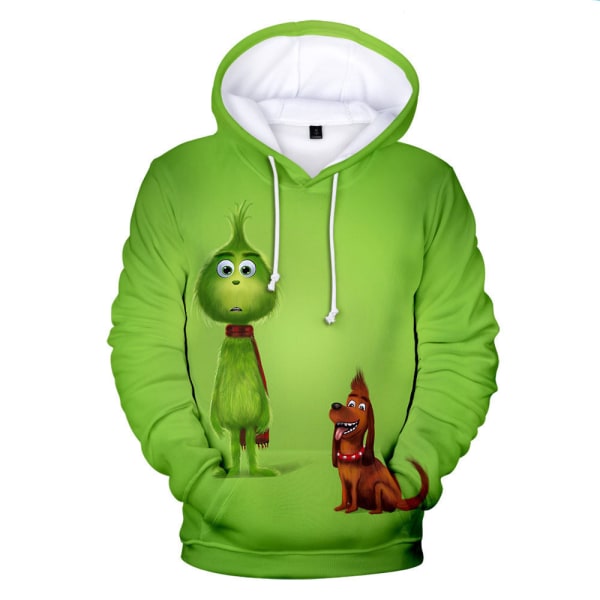 3d Grinch Hoodie Herr Kvinnor Casual Huvtröja Sweatshirt Vänner Xmas Present