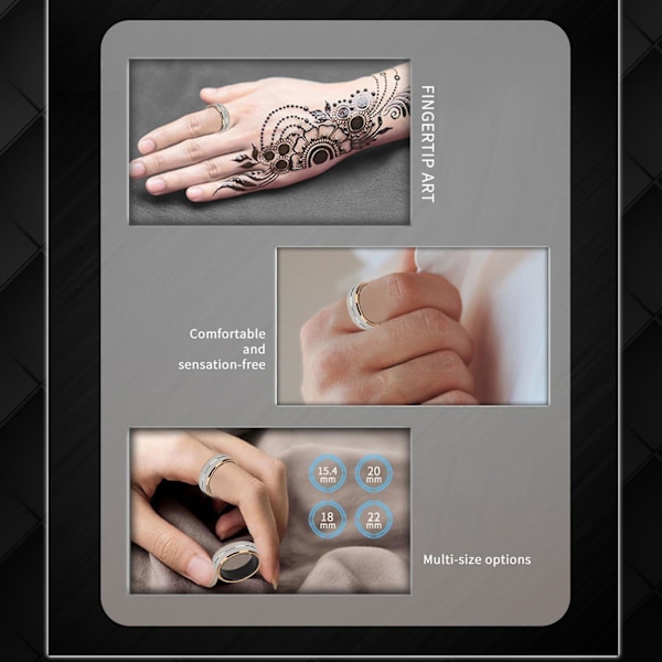 Smart Ringe til Mænd og Kvinder, Fitness Tracker Vandtæt Sundhed Tracker Ring til Blodilt, Tryk, Skridttæller, Hjertefrekvens og Søvnsporing, Komp single charging box