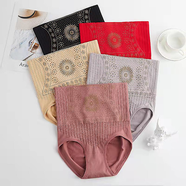 Ionstech Unik Fibergjenoppretting Former, Grafen Honningkakestruktur Høy Magekontroll, Hofteforsterker Shapewear, Elastisk Kroppsformer red m