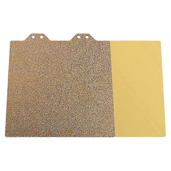 Dobbeltsidet Pulverstålplade i Guld med Magnetisk Klistermærke B-Side 12cmX12cm