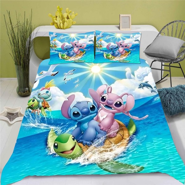 wish Stitch 3D digitaltryck cover, lakan, tredelat set 18 200*230