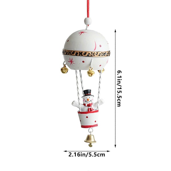 Gratulerer med dagen ballonger Juler jern malt varme ballonger Juletre hjort snømann julenissen dekorasjon liten anheng wh