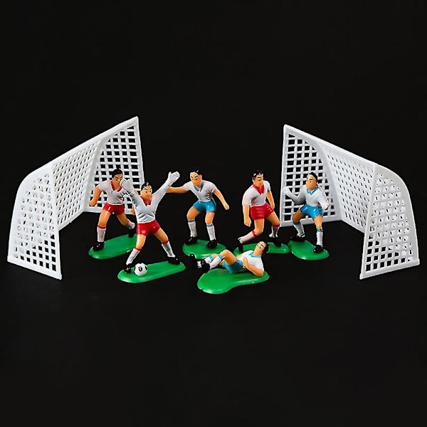 Farfi Mini Fodboldspillere Figurer Fodboldmål Modeljernbane Scenarie Dekoration