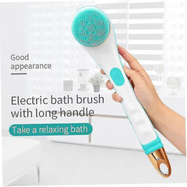 Elektrisk badborste, kroppsborst, duschmassage, exfolierande skrubber, mjuk silikon, USB-laddningsbar, 2 hastigheter, snurrande rengöringsborste, 1 st - blå -DGJR