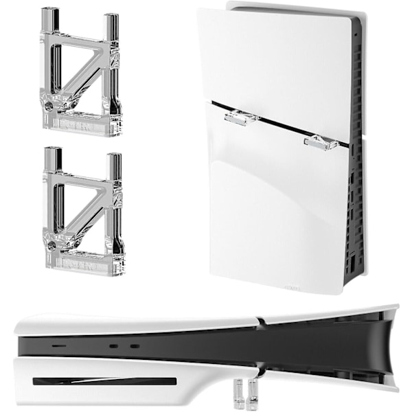 Horisontellt Stativ för PS5 Slim Konsol, 2-pack Bas Hållare PS5 Slim Stöd Konsol Speltillbehör för PS5 Slim Disc/ Digital Editioner b