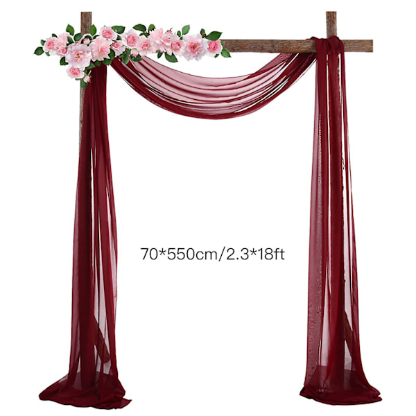 100% Ny Bakgrunnsduk INS Vindu Bryllup Bakgrunn Gardin Chiffon Gardiner DIY Utendørs Fotografering Fotografering wine red a2