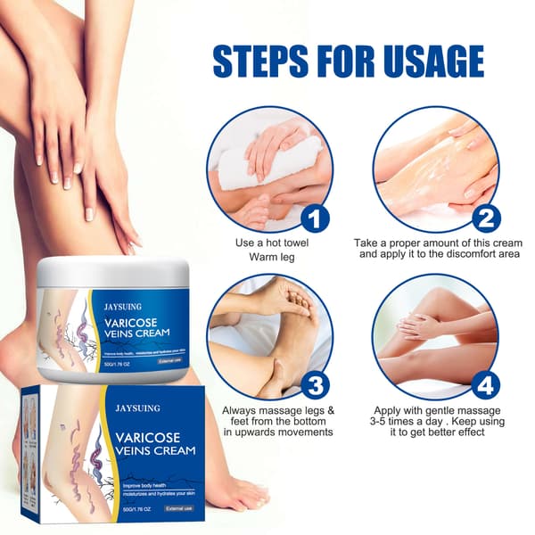 JAYSUING Åderbråckskräm (1-3 tuber, 50g), Mild Massagelotion för Benen, Kroppsvård Topisk Salva 2pcs