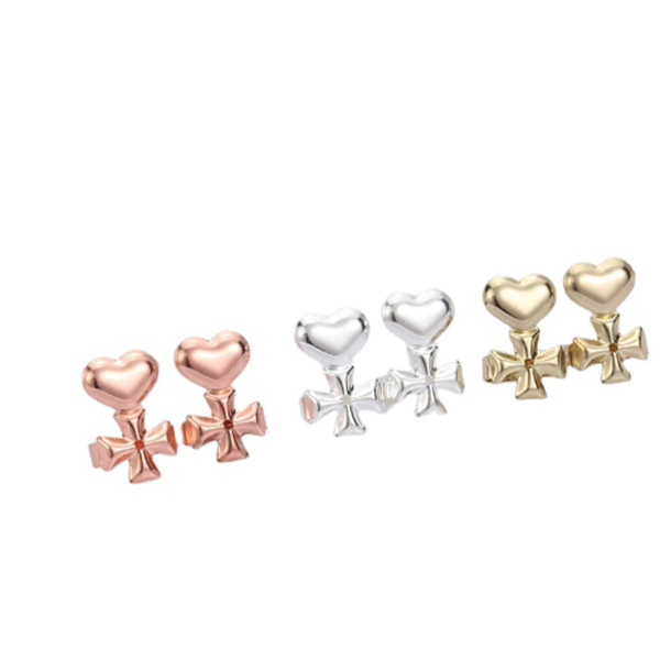 4/ 6 Par Örhängelyftare Hypoallergena Örhängesfästen För Slappande Öron, Tunga Örhänge Stödfästen, Pläterade Säkra Örhängesfästen Lyft 6 pairs cross shape