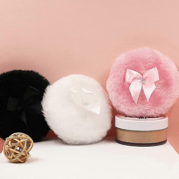Pudderpuf, 6 stk. bløde makeup-puf runde puf bløde plys-pudderpuf krop -JRDG