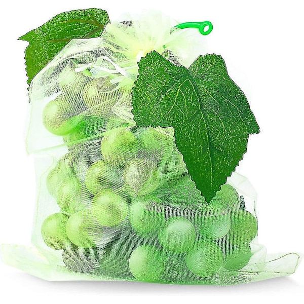 100 Frugtbeskyttelsesposer Netposer Drueklynge Beskyttelse Mod Fugle Og Insekter Hvepse Hornetter 30 X 20 Cm Starlight -cdsx