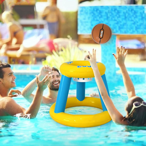 Pool Floats Toys Games Set - Flytande basketkorg uppblåsbar Cross Ring Toss Game Toys för barn Vuxna Simbassäng Vattenspel -GSLA