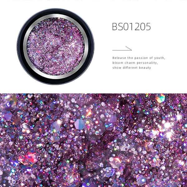 8ml DIY Nytt Glimmande Fototerapi Nagelfärg Lim Diamant Blixt Lim