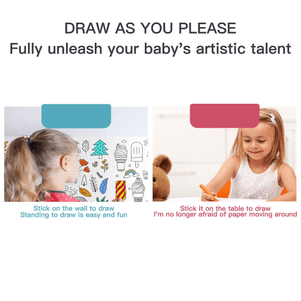 Ritrullepapper för barn, klibbigt färgpappersrullemålning Animal World