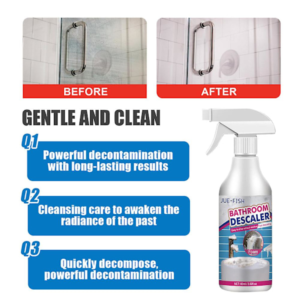 Badeværelsesrenser Spray Kraftig Pletfjerner Hurtig Fjernelse af Mug Afkalkning Toiletrengøringstilbehør Multifunktionel Renser 3pcs