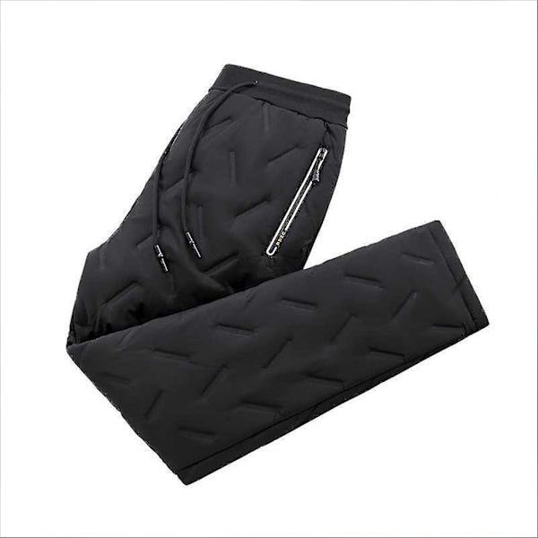 Herre Vinter Casual Bukser Herre Plys Tykkelse Bukser Lam Velvet Vindtett og Varme Ekstra Store Løse Sports Bukser zd b2 black straight