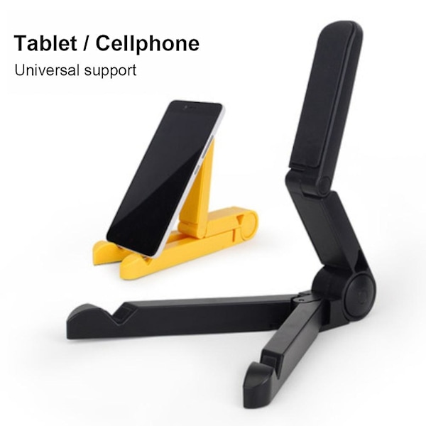 Universal Justerbar Bærbar Tabletholder Stativ Skrivebord for iPad Telefon iPhone yellow