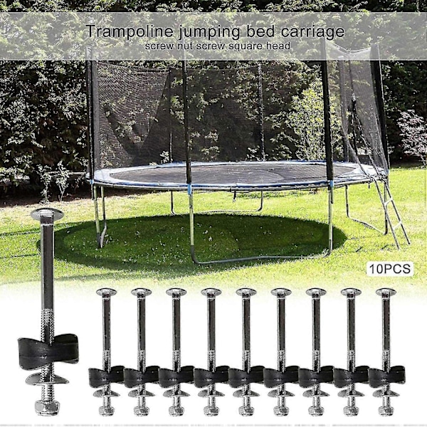 Kompatibla Trampolin Skruvar, 10 st Galvaniserade Stål Trampolin Skruvar