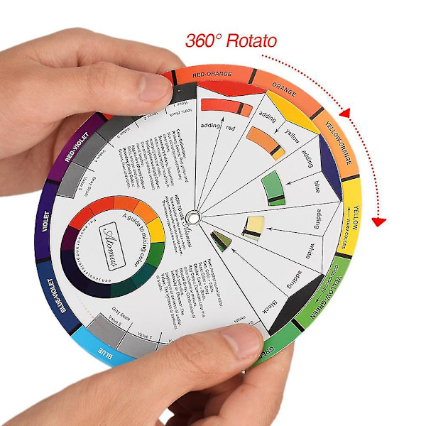 9,0 tum/23 cm Kreativ Färghjul, Färgblandningslärguide Konst Klass Undervisningsverktyg För Makeup Blandningsbräda Diagram Färgblandad Guide Blanda Färger
