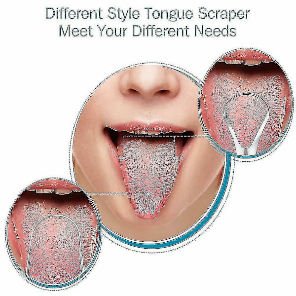 Bærbar Tungeskrape i Rustfritt Stål Tungeskrape Tungerensere Rengjøringsbørste Munnpleieverktøy
