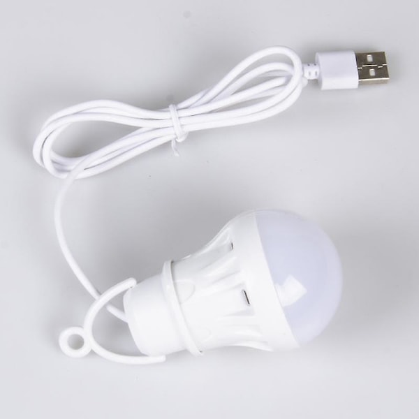 USB LED Pære 3W Bærbar LED Lampe 5V Boglys Energibesparende Nødlampe Udendørs Campinglys Indendørs Læselys a01
