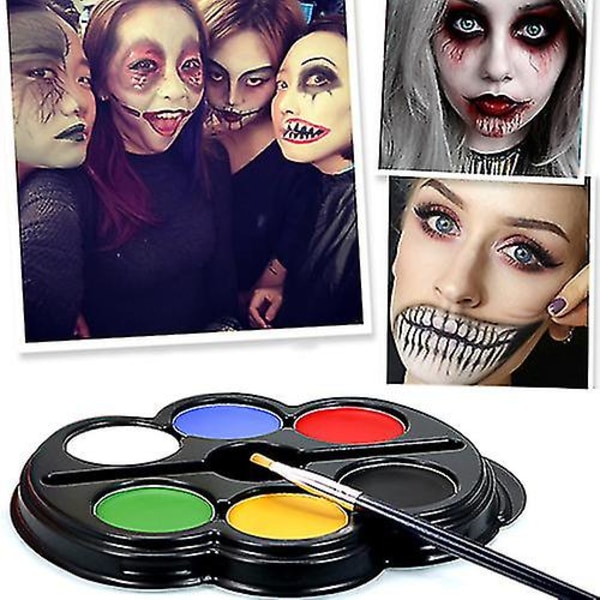 Ansikte Kroppsfärg Ritning Pigment Säkerhet DIY Palette Halloween