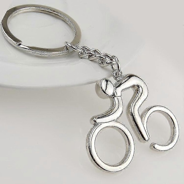 Jinxiu Nyckelring Sportig Man Vägcykel Figur Nyckelring Smycke Souvenirer Kreativ För Cykelälskare Cyklist (silver)(1st)