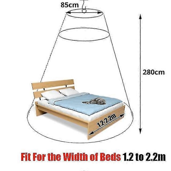 Luksus Myggenet Senghimmel, Ultra Stor: Til Enkelt- Til King Size, Hurtig Nem Installation, Fineste Huller: Mesh 380, Gardinnet -DGJR white