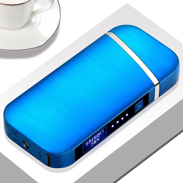Gaveeske Sigaretter USB Lading Oppladbar Flammeløs Samlelighter blue