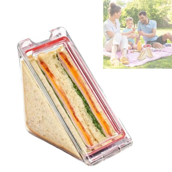 Triangulär smörgåslåda, smörgåslådor för lunchlådor, återanvändbara plastpåsar för smörgåsar, smörgåslåda, bärbar frukostsmörgås 1pc