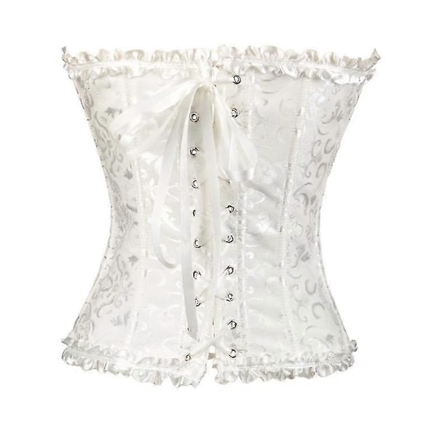 Korset Tube Top Jacquard Gotisk Palads Korset Vest Formende Undertøj Korset white m