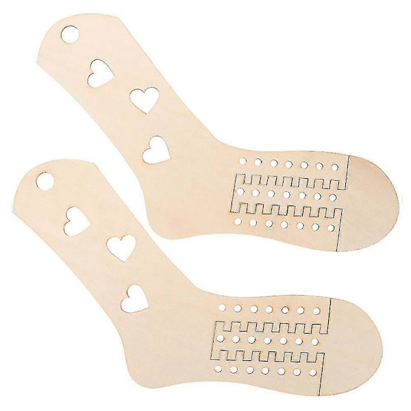 2-pack Justerbara Trästrumppinnar Strumpsträckare för Stickning & Virkning av Strumpor a