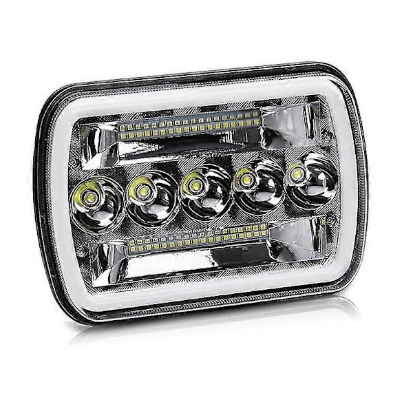 5x7' 7x6' LED Forlygter Hi-Lo Beam Halo DRL Til Jeep Cherokee XJ Wrangler YJ