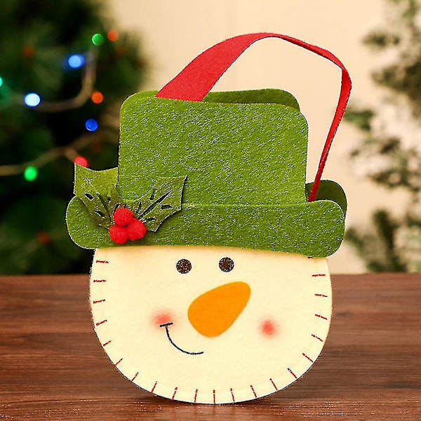 3 stk. Juteposer til jul med eple-motiv, julepynt, godteposer style 1
