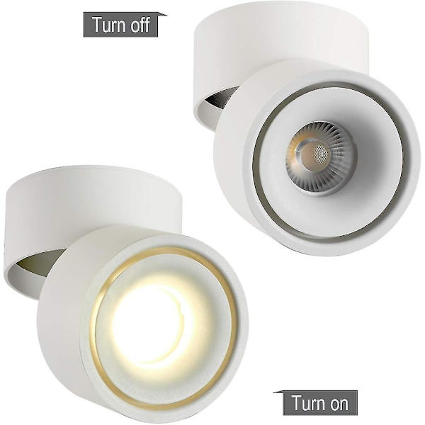 10w LED-downlights, justerbar lampehusvinkel, justerbare downlights, LED-downlights, 10x10x10cm (hvit-4000k) -J