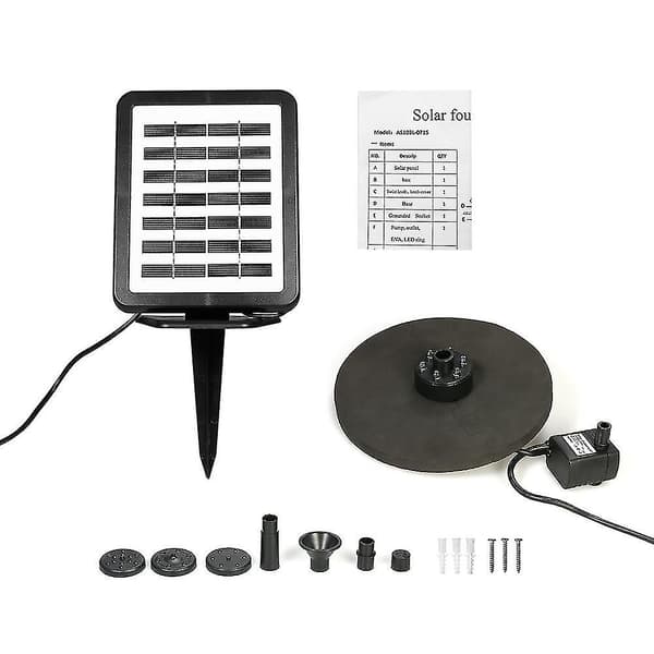 Solcellsfontänpump med LED-belysning, 1,5 W flytande solpanel -CHJR