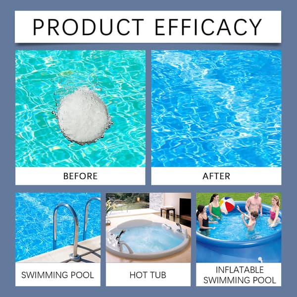 2-pakke spesialtilbud Jaysuing Pool Cleaning Tablets, Multi-Purpose Instant Dissolving Pool Cleaning Tablets