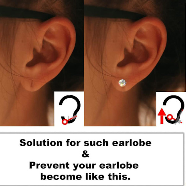 4/ 6 Par Örhängelyftare Hypoallergena Örhängesfästen För Sjunkande Öron, Tunga Örhänge Stödfästen, Pläterade Säkra Örhängesfästen Lyft 4 pairs cross shape
